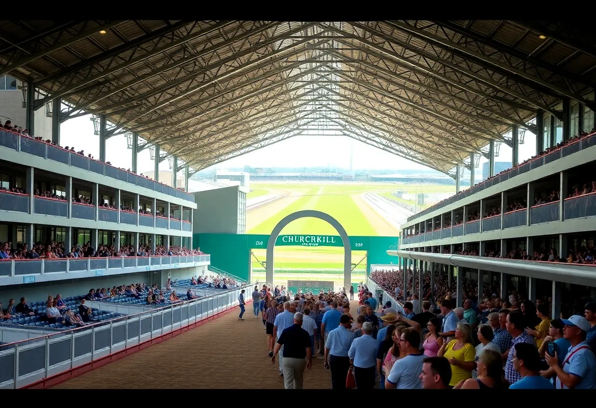 Renovated paddock at Churchill Downs during the Kentucky Derby