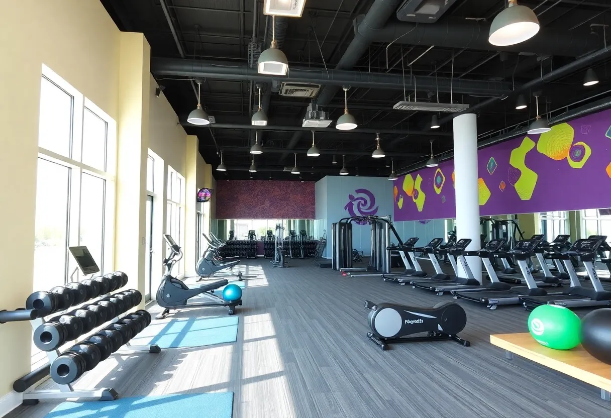 Interior of Planet Fitness Northville with new equipment