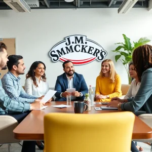 Team discussing J.M. Smucker’s marketing strategies