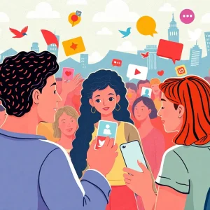 Illustration representing organic social media engagement.