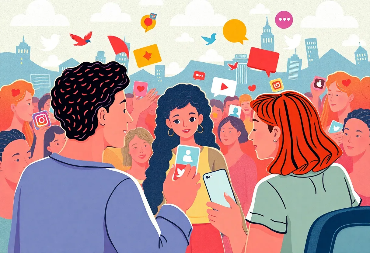 Illustration representing organic social media engagement.