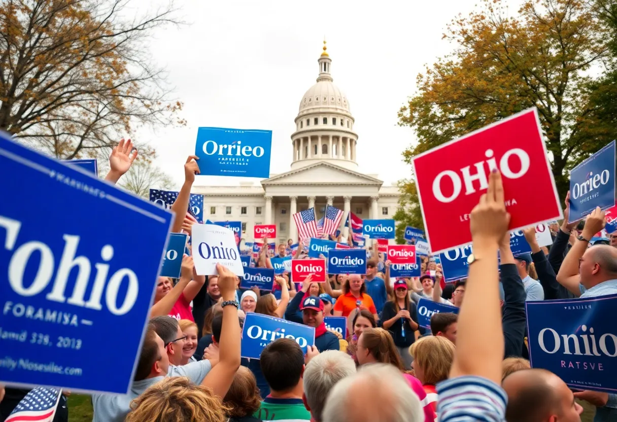 Campaign rally scene in Ohio