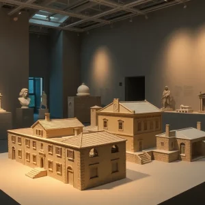 Interior view of the renovated Zekelman Holocaust Center with displayed artworks