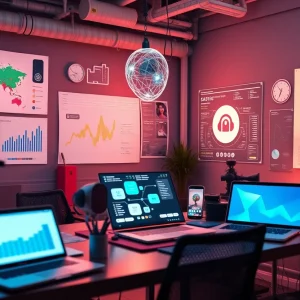 An illustration of AI tools enhancing content creation and marketing strategies.