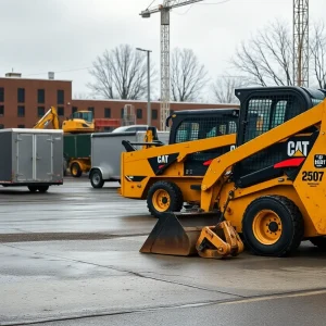 A construction site with equipment highlighting theft concerns