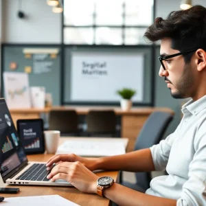 Landon Bruski, a young entrepreneur, working on branding and digital marketing.