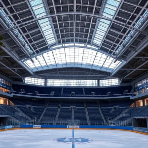 Artist's rendering of the new Michigan Wolverines ice arena