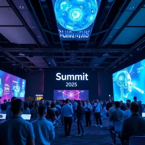 Participants at Adobe Summit 2025 discussing AI advancements
