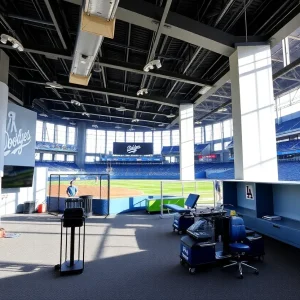 Renovated clubhouse interior at Dodger Stadium