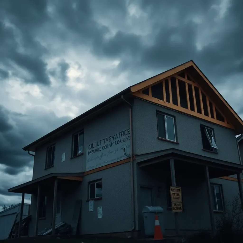 Depiction of a house renovation under caution, symbolizing ethical challenges in home repairs