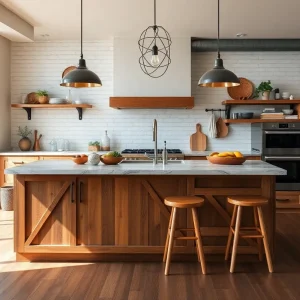 A variety of stylish kitchen island designs showcasing storage and functionality