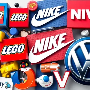 A digital marketing concept featuring well-known brands adapting to modern strategies.