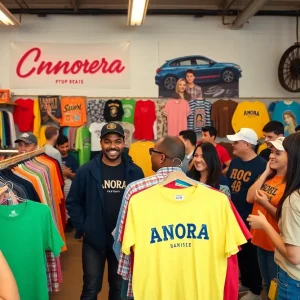 Fans at Neon's pop-up merchandise sale for the film 'Anora'