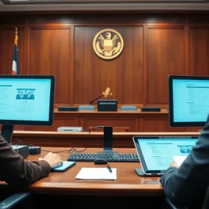 Visual depiction of a digital court system in North Carolina