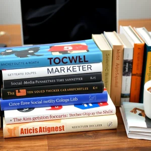 Collage of popular social media marketing books
