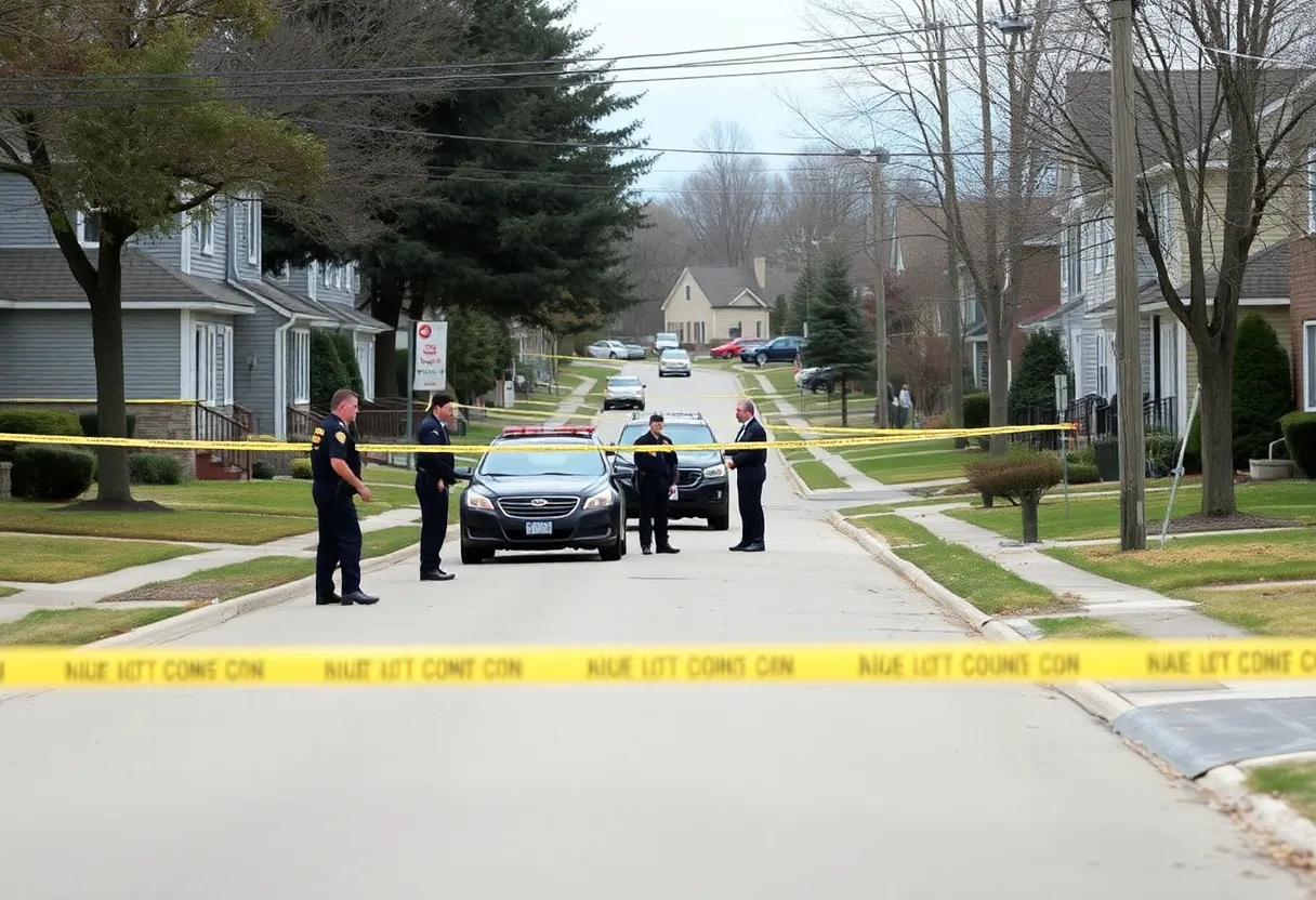 Police investigation scene in South Lyon