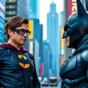Jason Bateman as a superhero in a humorous face-off with Batman