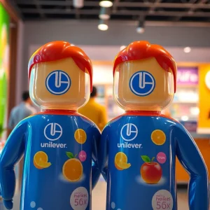 3D digital twins of Unilever products displayed in a marketing environment