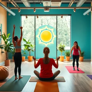 A vibrant depiction of the wellness industry highlighting well-being elements.