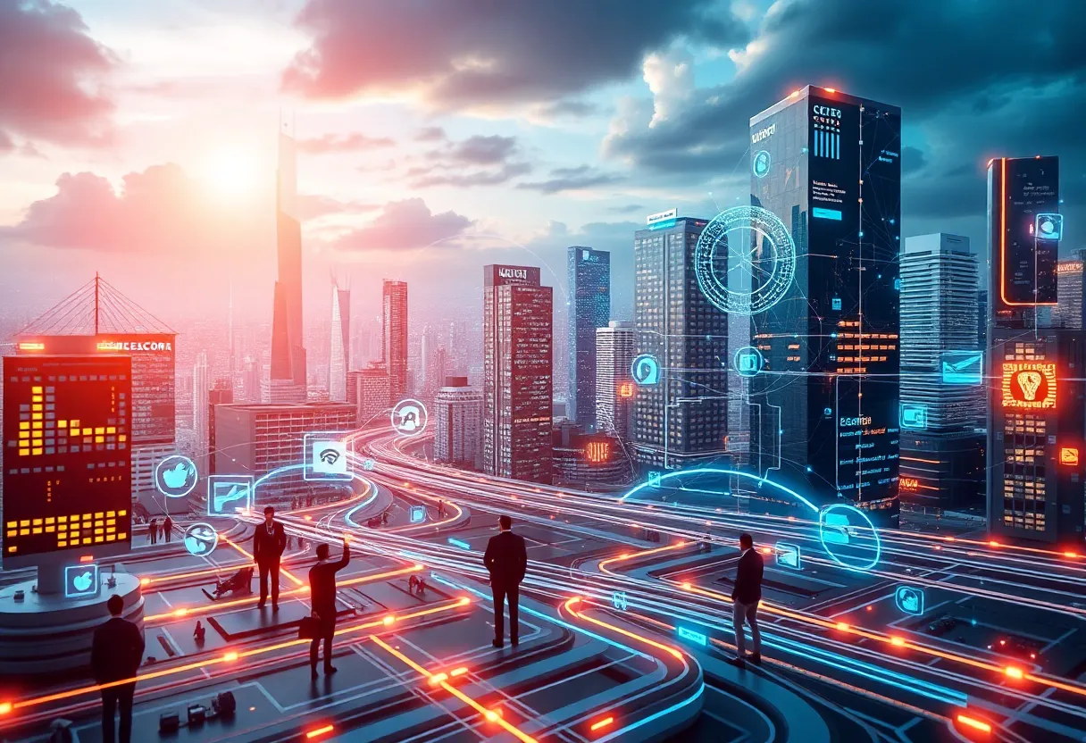 Digital representation of the merger between xAI and X.