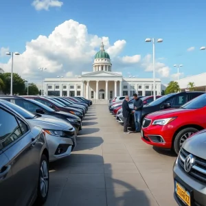 Car dealership amidst tariff changes