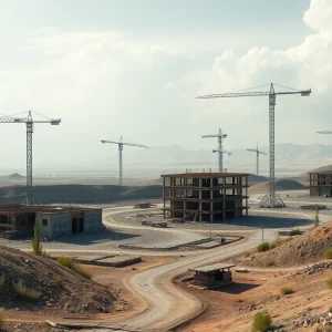 Abandoned clean energy project construction site
