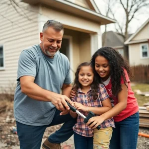 Father-daughter team working on home renovation in Detroit