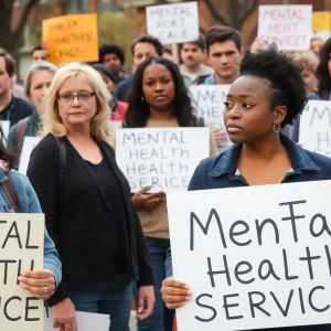 A worried parent looking through documents related to mental health resources.