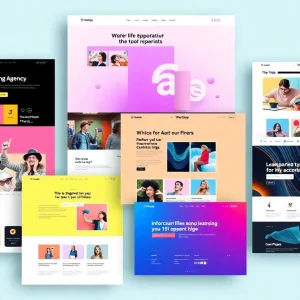 A collage showcasing top advertising agency websites of 2025.