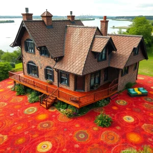 The Carpet Castle, an unusual house design covered in carpet