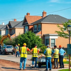 Community members involved in home repair projects in Detroit