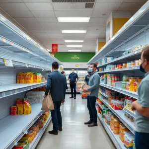 Empty grocery store aisle showing supply shortages at Whole Foods