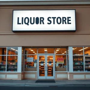 Interior of the new Mega-Bev liquor store in Holland