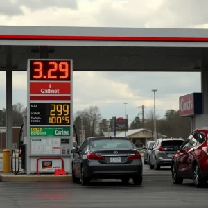 Gas prices at a Michigan gas station showing $3.29 per gallon