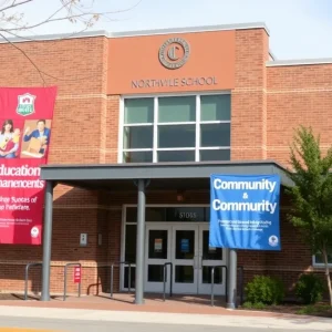 Northville Public Schools with promotional banners