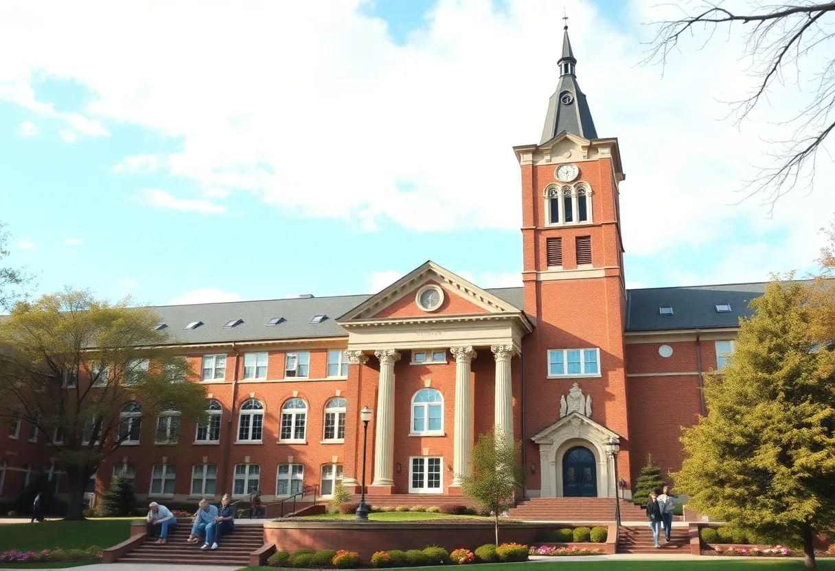 View of Siena Heights University campus representing its closure