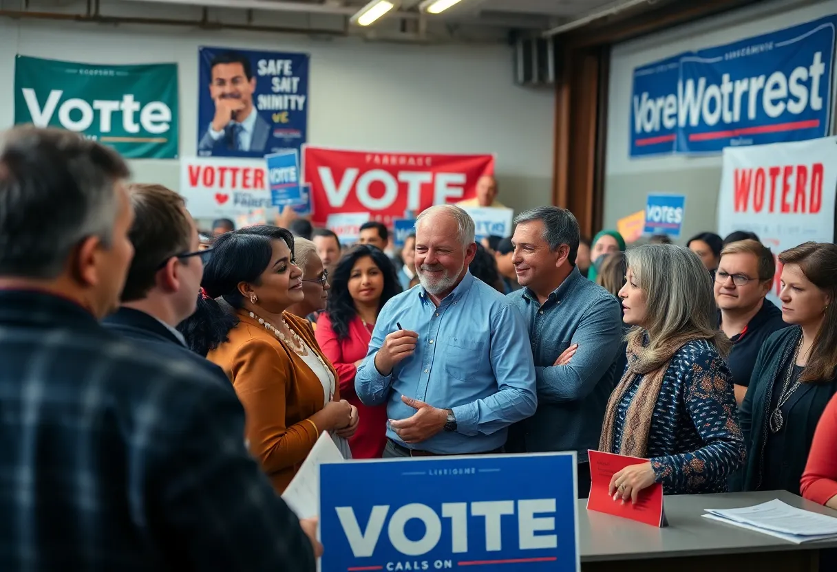Voters engaging in a political campaign for the Michigan 10th District.