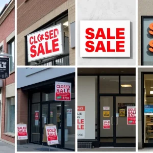 Closed Claire's store with sale sign