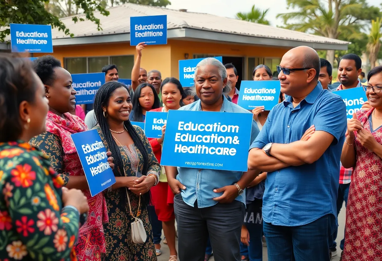 Joshua Cowen supporters at a campaign rally