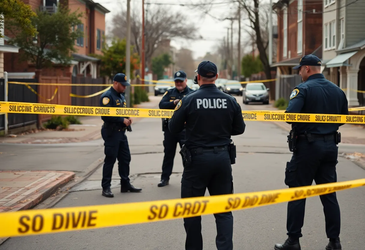 Police investigating a shooting scene