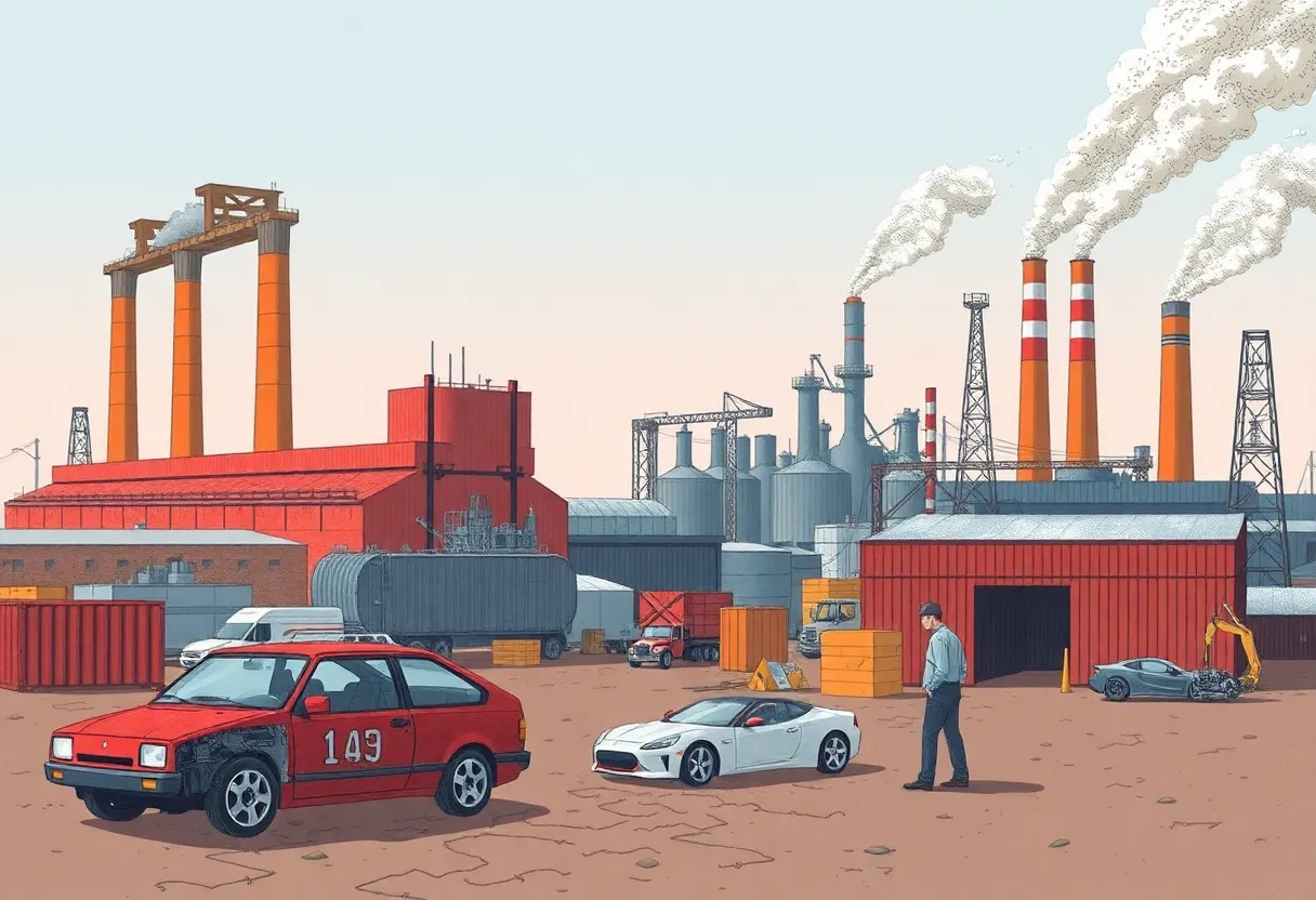 Visual representation of economic challenges in Michigan's automotive sector.