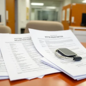 Documents and files representing voter registration data management at the Michigan Department of State.