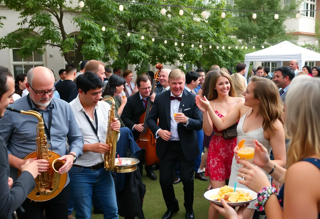 Performance at the Michigan Jazz Festival with tap dancing and jazz musicians