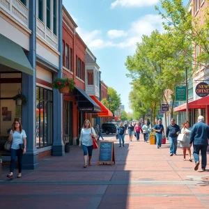 Shoppers enjoying the new stores in downtown Northville.