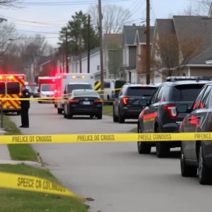 Police investigation scene in Canton Township related to domestic violence.