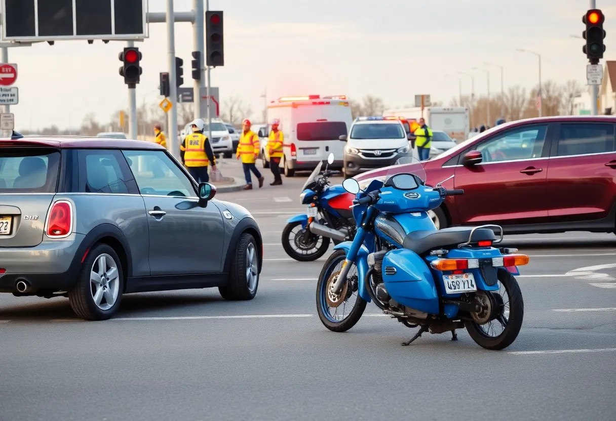 Scene of a vehicle collision in Canton Township