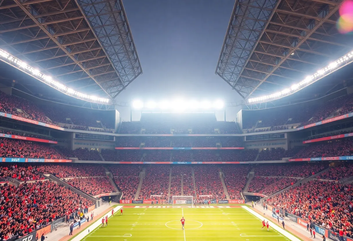 Crowd enjoying a football game at Centreville Bank Stadium