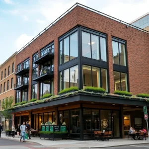 Downtown Ann Arbor renovation showcasing a mix of modern and historic architecture.