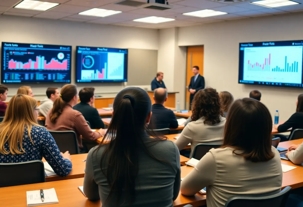 Students at Duke University taking a social media education class