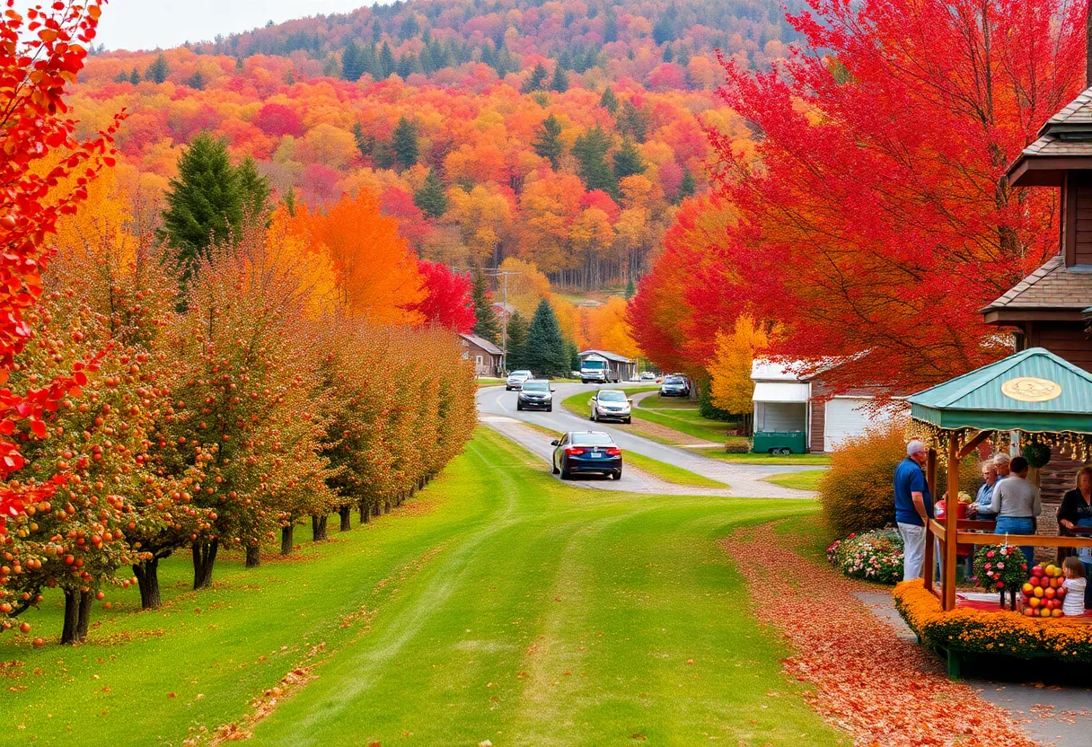 A vibrant autumn scene depicting families enjoying fall activities in Southeast Michigan.
